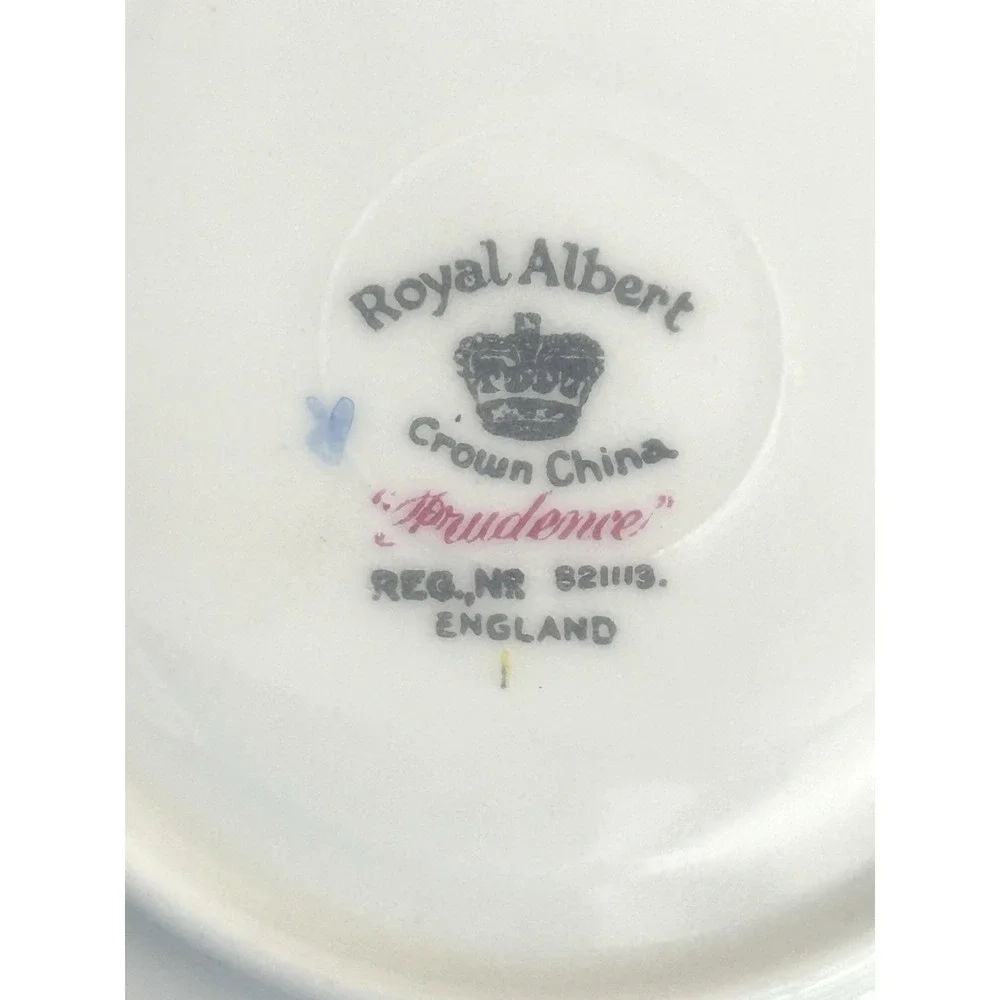 Royal Albert Prudence Blue Teacup & Saucer Set Cottage Floral Bone China England
